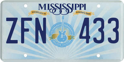 MS license plate ZFN433