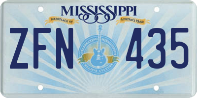 MS license plate ZFN435