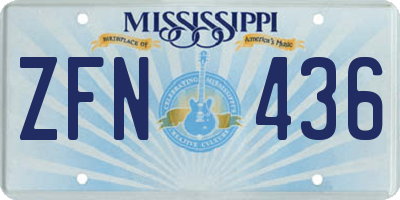 MS license plate ZFN436