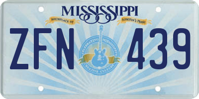 MS license plate ZFN439