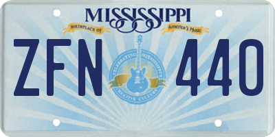 MS license plate ZFN440