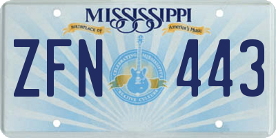 MS license plate ZFN443