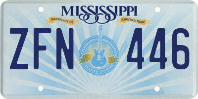 MS license plate ZFN446