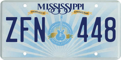 MS license plate ZFN448