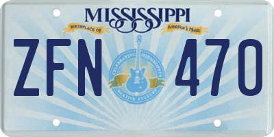 MS license plate ZFN470
