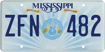 MS license plate ZFN482