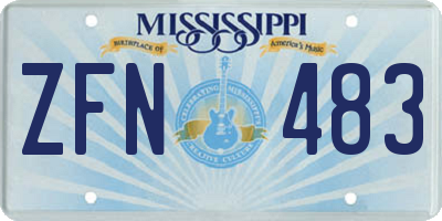 MS license plate ZFN483