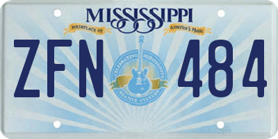 MS license plate ZFN484