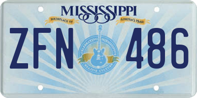 MS license plate ZFN486