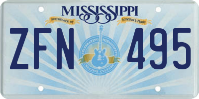 MS license plate ZFN495