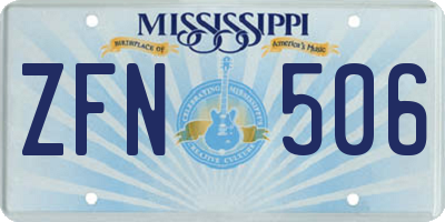 MS license plate ZFN506