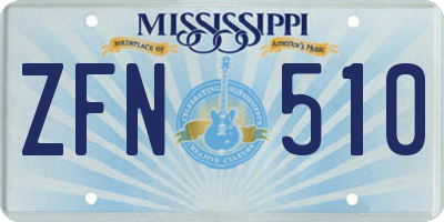 MS license plate ZFN510