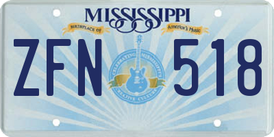 MS license plate ZFN518