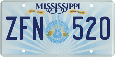 MS license plate ZFN520