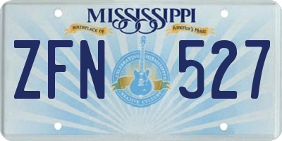 MS license plate ZFN527