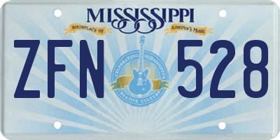MS license plate ZFN528