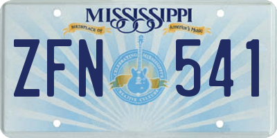 MS license plate ZFN541
