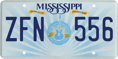 MS license plate ZFN556