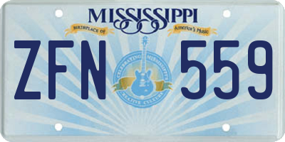 MS license plate ZFN559