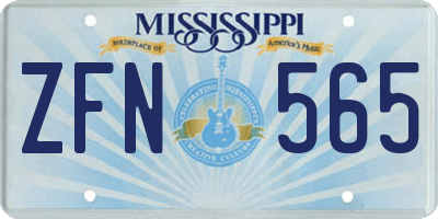 MS license plate ZFN565