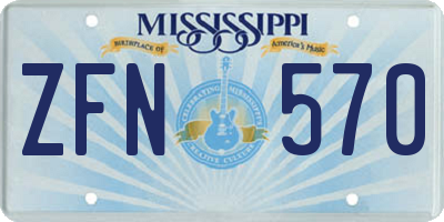 MS license plate ZFN570