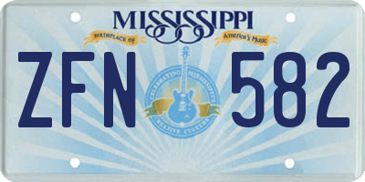 MS license plate ZFN582