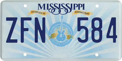 MS license plate ZFN584