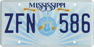 MS license plate ZFN586