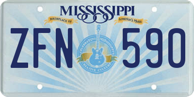 MS license plate ZFN590