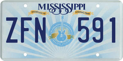 MS license plate ZFN591