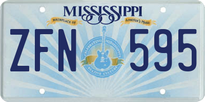 MS license plate ZFN595