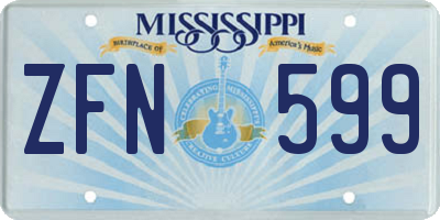 MS license plate ZFN599