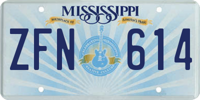 MS license plate ZFN614