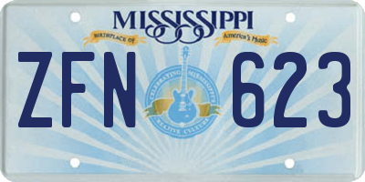 MS license plate ZFN623
