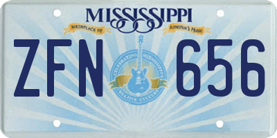 MS license plate ZFN656