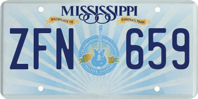 MS license plate ZFN659