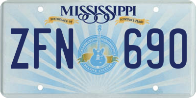 MS license plate ZFN690