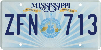 MS license plate ZFN713