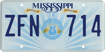 MS license plate ZFN714
