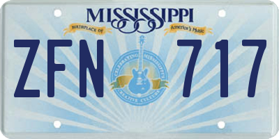 MS license plate ZFN717