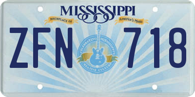 MS license plate ZFN718