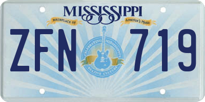 MS license plate ZFN719