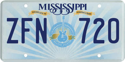 MS license plate ZFN720