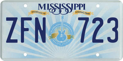 MS license plate ZFN723