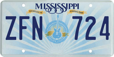 MS license plate ZFN724
