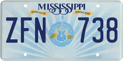 MS license plate ZFN738