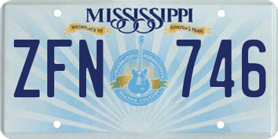 MS license plate ZFN746