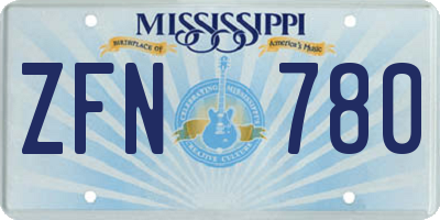 MS license plate ZFN780