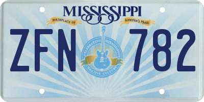 MS license plate ZFN782