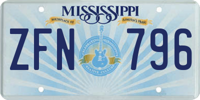 MS license plate ZFN796